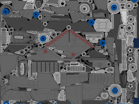 Sci-Fi Combat Spaceship 3D Model