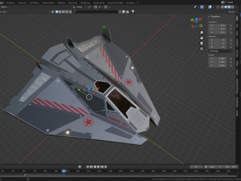 Sci-Fi Combat Spaceship 3D Model