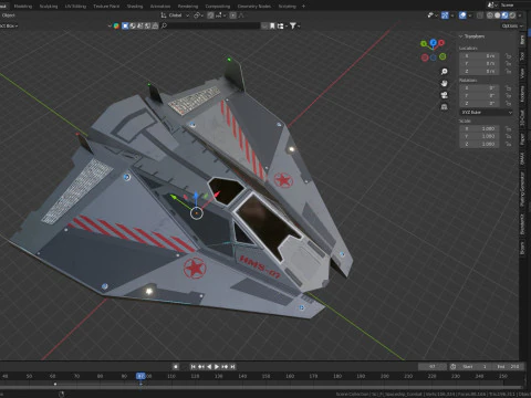 Sci-Fi Combat Spaceship 3D Model