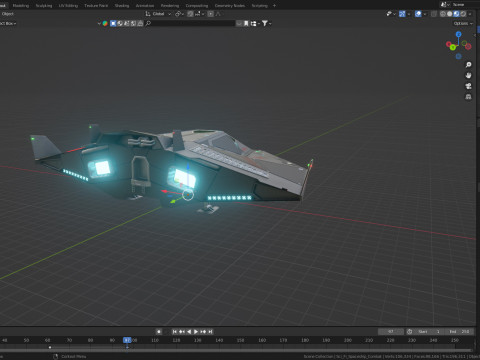 Sci-Fi Combat Spaceship 3D Model