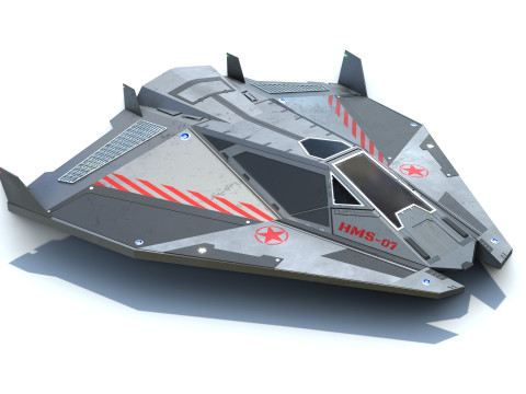Sci-Fi Combat Spaceship 3D Model