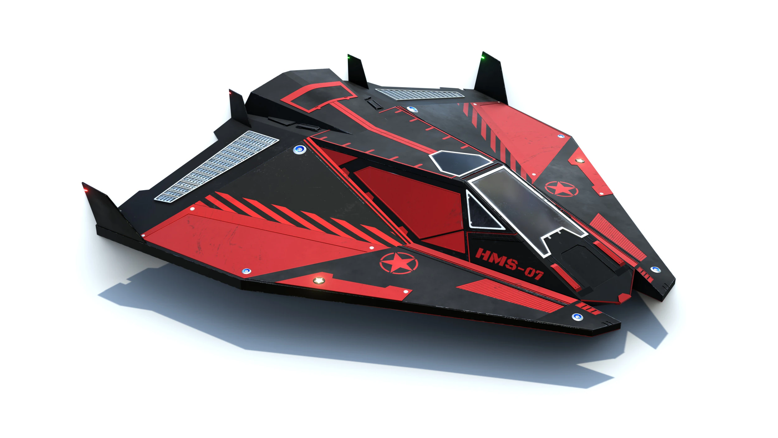 科幻战斗太空飞船 3D 模型 .c4d .max .obj .3ds .fbx .stl .blend 