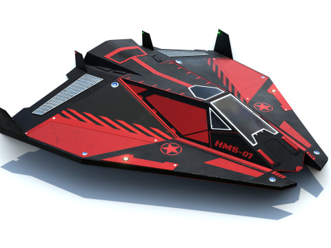 Sci-Fi Combat Spaceship 3D Model