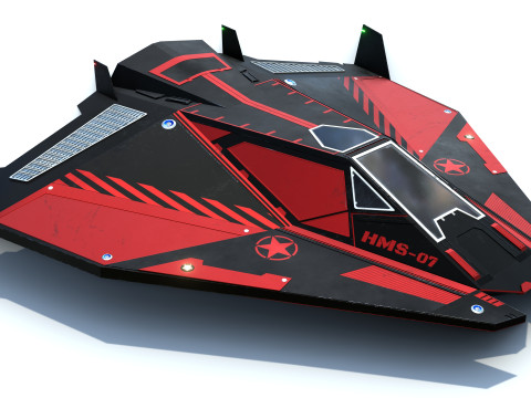 Sci-Fi Combat Spaceship 3D Model