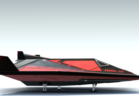 Sci-Fi Combat Spaceship 3D Model