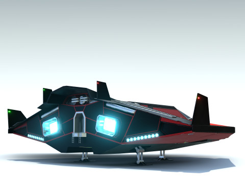 Sci-Fi Combat Spaceship 3D Model