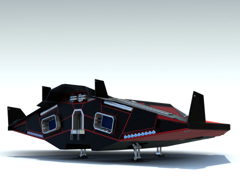 Sci-Fi Combat Spaceship 3D Model