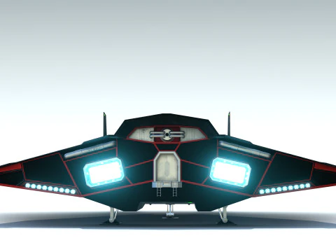 科幻战斗太空飞船 3D 模型