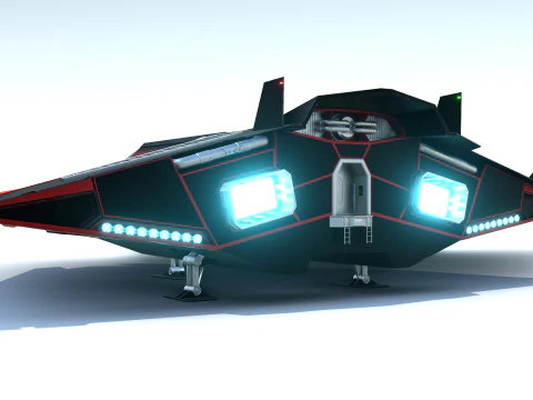 科幻战斗太空飞船 3D 模型