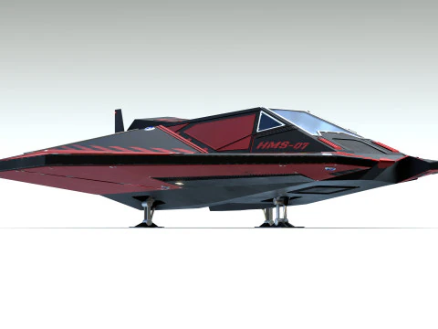 科幻战斗太空飞船 3D 模型