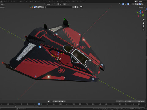 Sci-Fi Combat Spaceship 3D Model