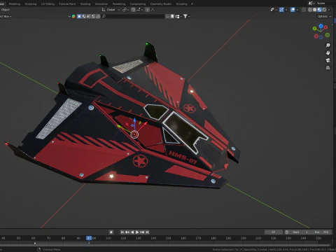 科幻战斗太空飞船 3D 模型