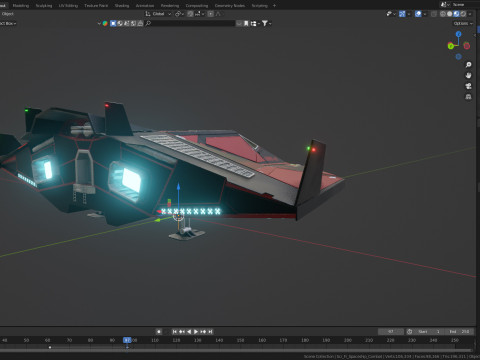 Sci-Fi Combat Spaceship 3D Model