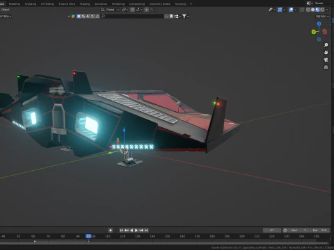 科幻战斗太空飞船 3D 模型