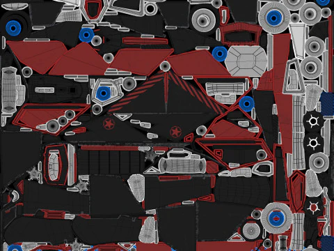 科幻战斗太空飞船 3D 模型