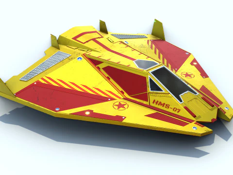 Научно-фантастический боевой космический корабль 3D Модель