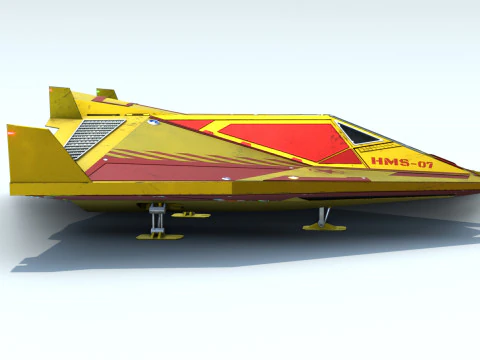 Sci-Fi Combat Spaceship 3D Model