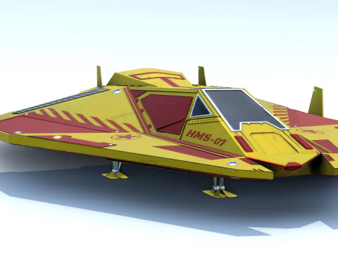 Sci-Fi Combat Spaceship 3D Model