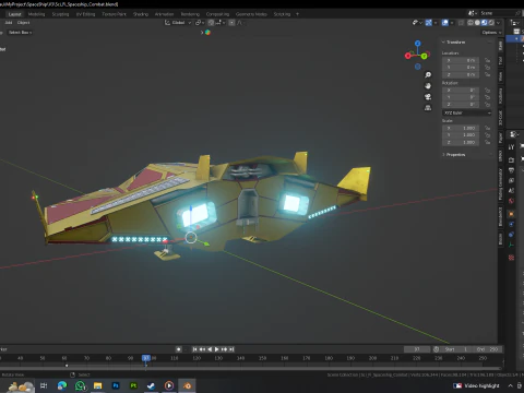 Sci-Fi Combat Spaceship 3D Model