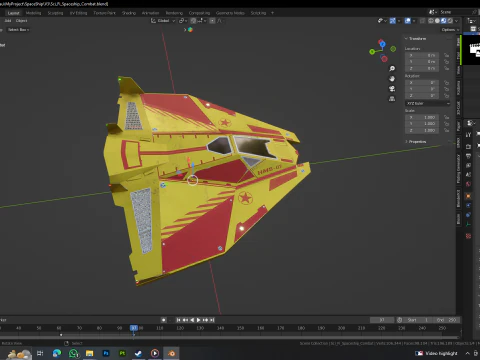Sci-Fi Combat Spaceship 3D Model