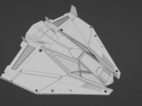 Sci-Fi Combat Spaceship 3D Model