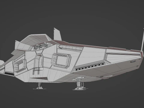 Sci-Fi Combat Spaceship 3D Model