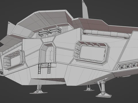 Sci-Fi Combat Spaceship 3D Model