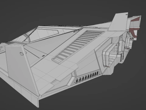 Sci-Fi Combat Spaceship 3D Model