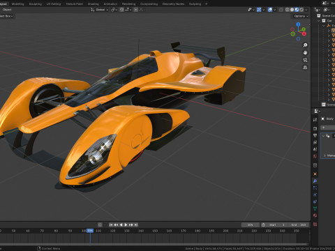 Concept Racing Car 3D Model