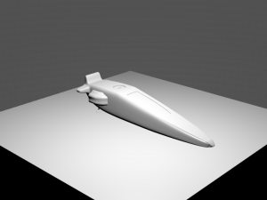 spaceship without textures and materials 3D Model
