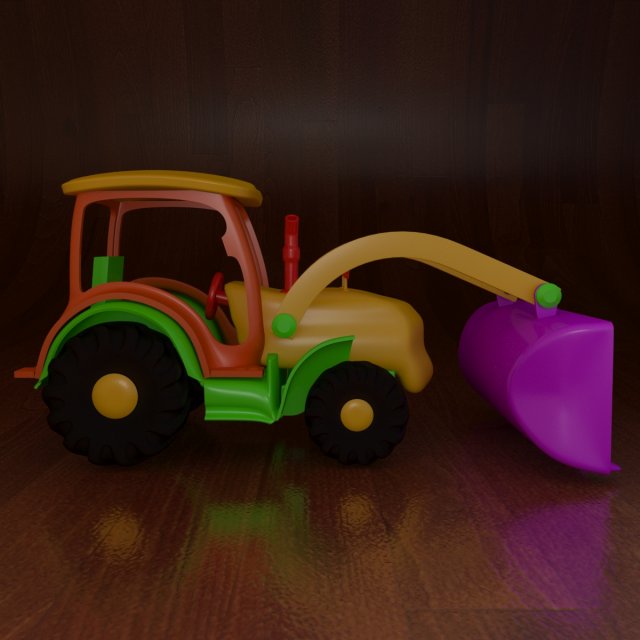 toy tractor model 3D Model .c4d .max .obj .3ds .fbx .stl .blend 