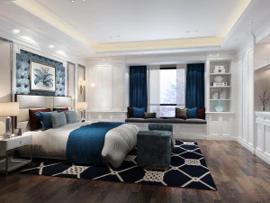 寝室アメリカ人 3Dモデル