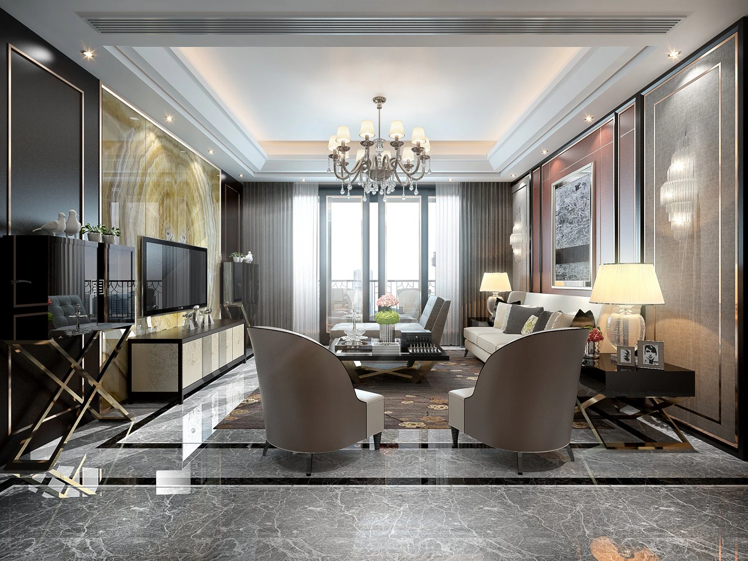 living room is extravagant 3D Model .c4d .max .obj .3ds .fbx .stl .blend