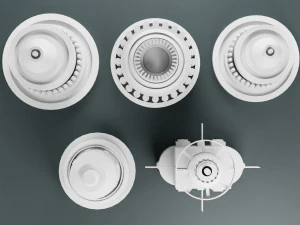 विज्ञान-फाई किटबैश तत्व 5-पीसी 3D मॉडल