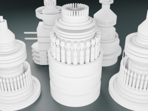sci-fi kitbash elements 5-pcs 3D 模型