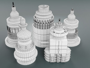 sci-fi kitbash elements 5-pcs 3D 模型