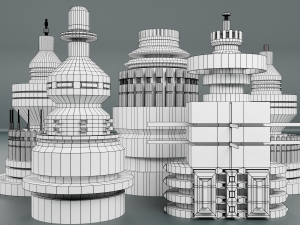 sci-fi kitbash elements 5-pcs 3D 模型