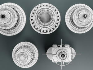 sci-fi kitbash elements 5-pcs 3D 模型