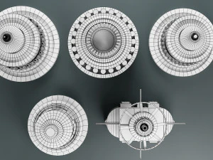 विज्ञान-फाई किटबैश तत्व 5-पीसी 3D मॉडल