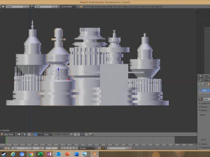 विज्ञान-फाई किटबैश तत्व 5-पीसी 3D मॉडल