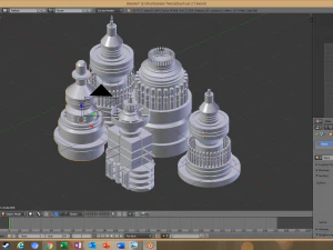 विज्ञान-फाई किटबैश तत्व 5-पीसी 3D मॉडल