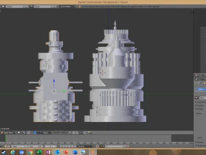 विज्ञान-फाई किटबैश तत्व 5-पीसी 3D मॉडल