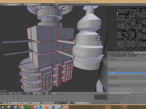 विज्ञान-फाई किटबैश तत्व 5-पीसी 3D मॉडल