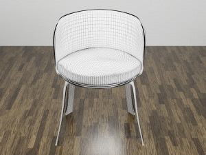 modern wooden chair 3D Model