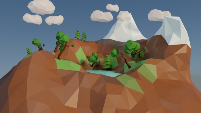 low poly island 3Dモデル .c4d .max .obj .3ds .fbx .stl .blend 