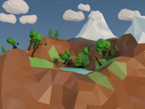 laag poly-eiland 3D Model