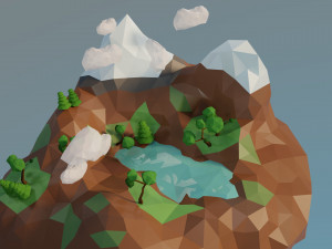 low poly island 3Dモデル