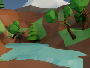 low poly island 3Dモデル