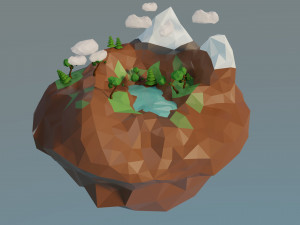 low poly island 3Dモデル