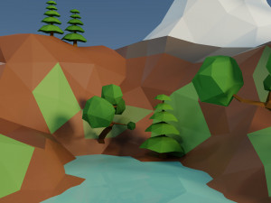 low poly island 3Dモデル